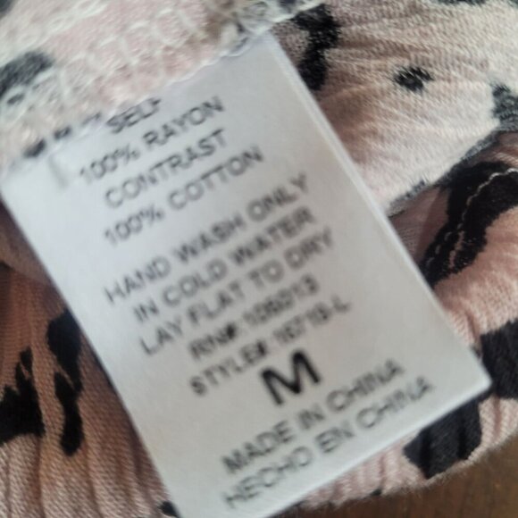 Savanna Jane Leopard Print Embroidered Floral Sleeveless Top M - Picture 3 of 5